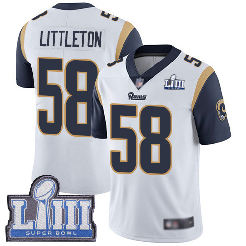 Los Angeles Rams Limited White Men Cory Littleton Road Jersey NFL Football #58 Super Bowl LIII Bound Vapor Untouchable